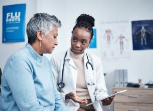 Doctor with patient
