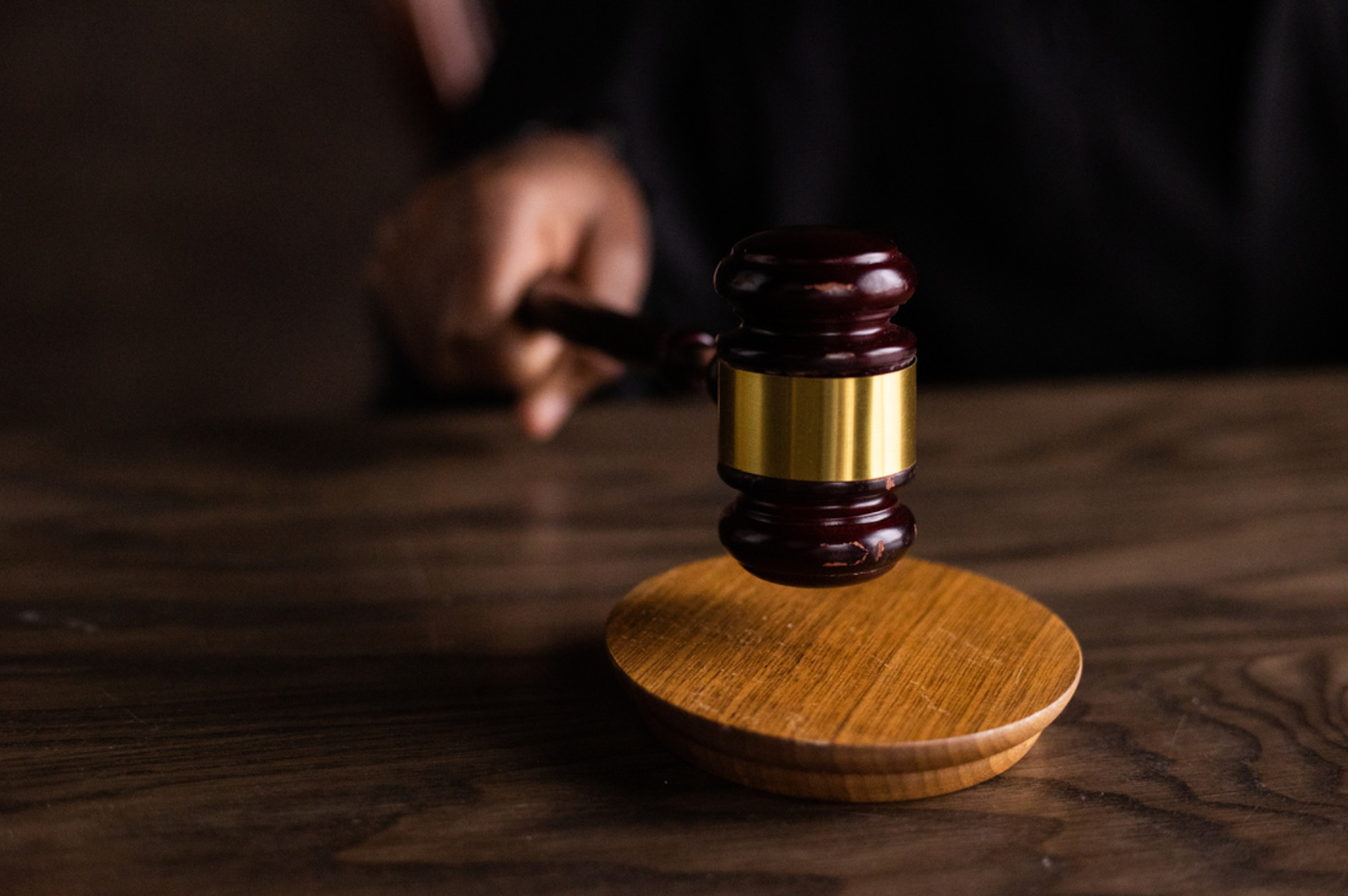 A judge with a gavel
