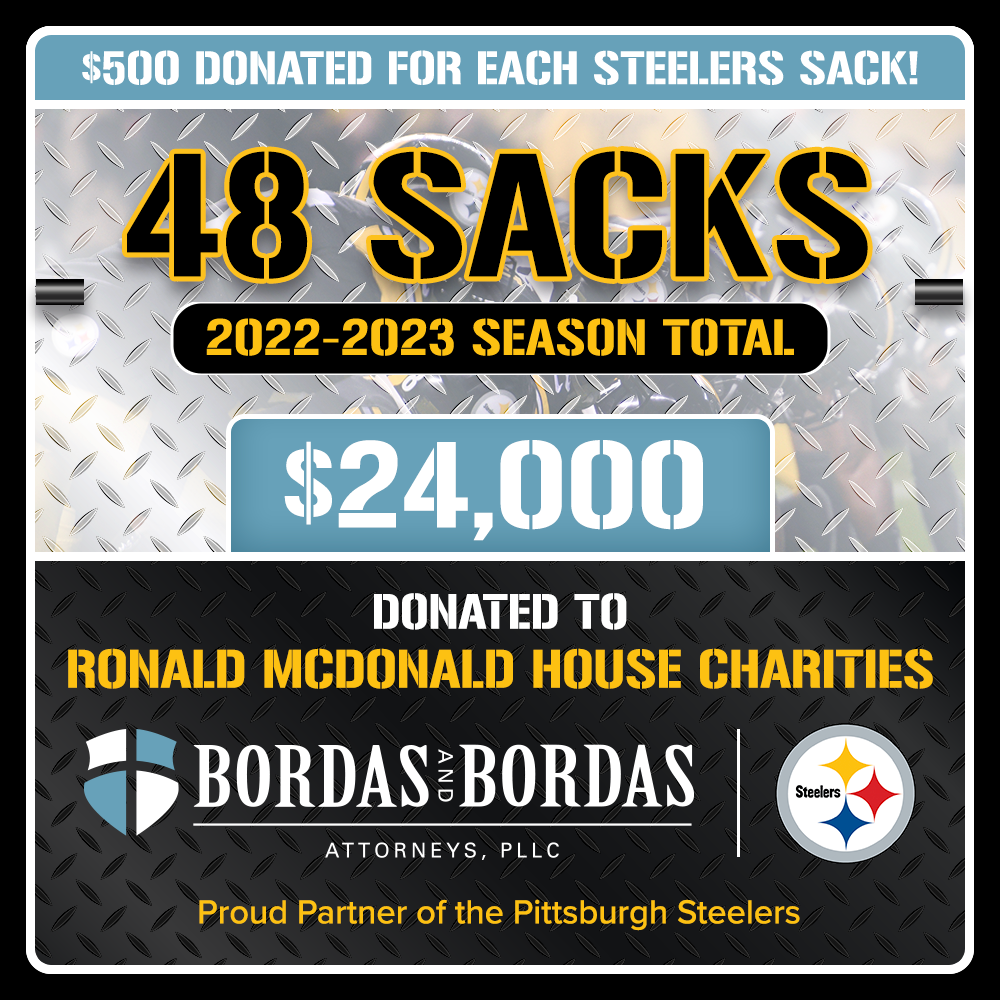 Bordas & Bordas Donates $24,000 to Ronald McDonald House through Pittsburgh Steelers Partnership