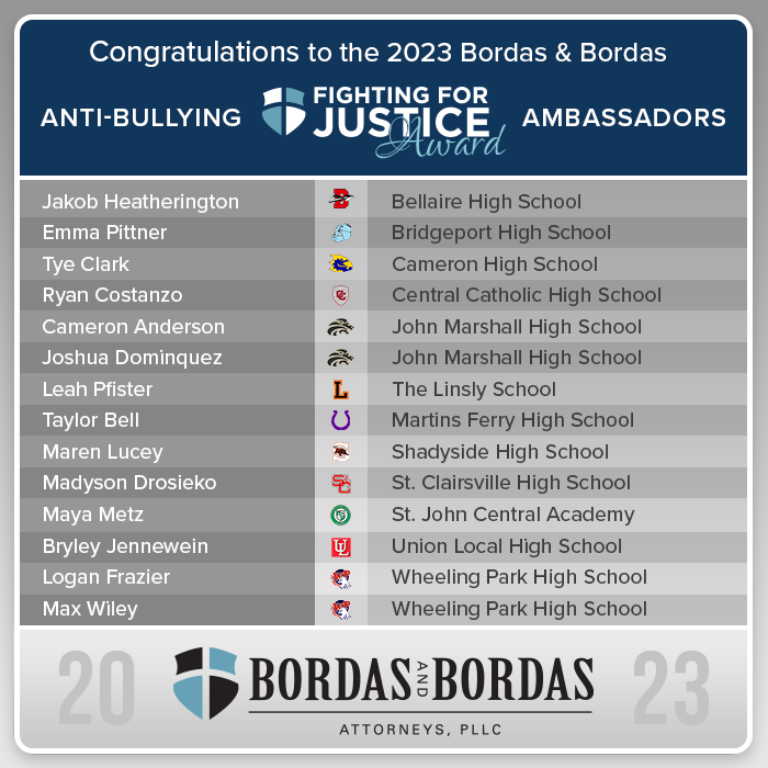 Bordas & Bordas Presents 14 High School Seniors with Anti-Bullying Award