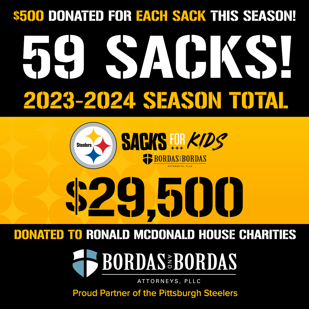 Bordas & Bordas Donates $29,500 to Ronald McDonald House through  Pittsburgh Steelers Partnership