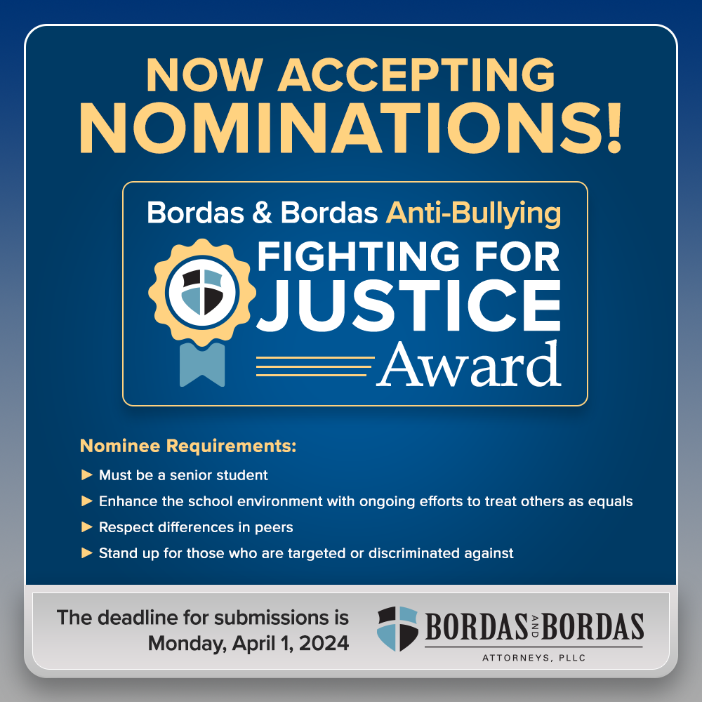 Bordas & Bordas Welcomes Nominations for 2024 Anti-Bullying Fighting for Justice Award 